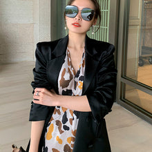 Load image into Gallery viewer, Bat sleeve V-neck Leopard Print Dress