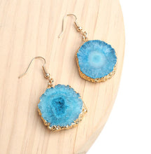 Load image into Gallery viewer, Gold &amp; Geode Slice Earrings